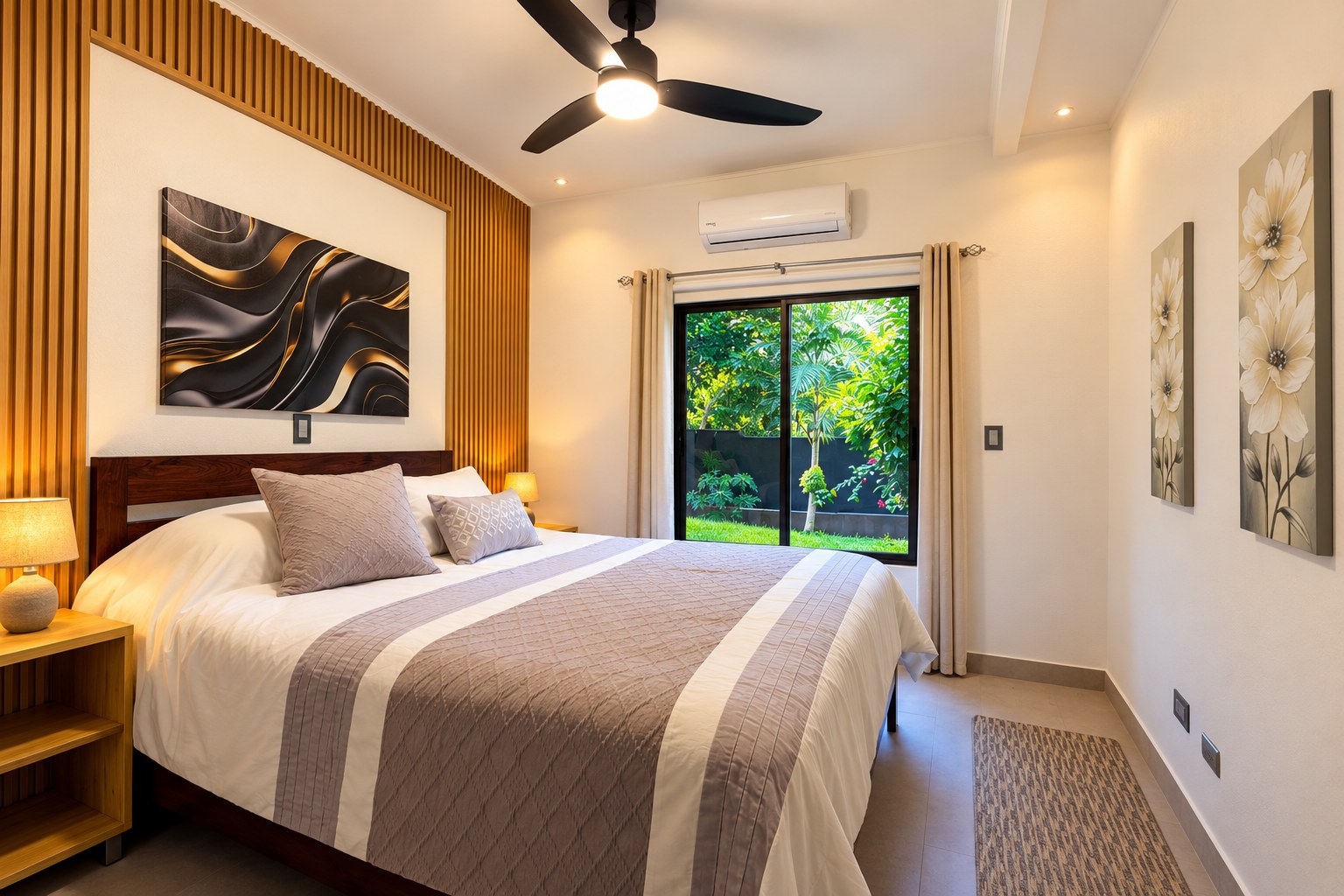 Casa Visama king bedroom with tropical garden view
